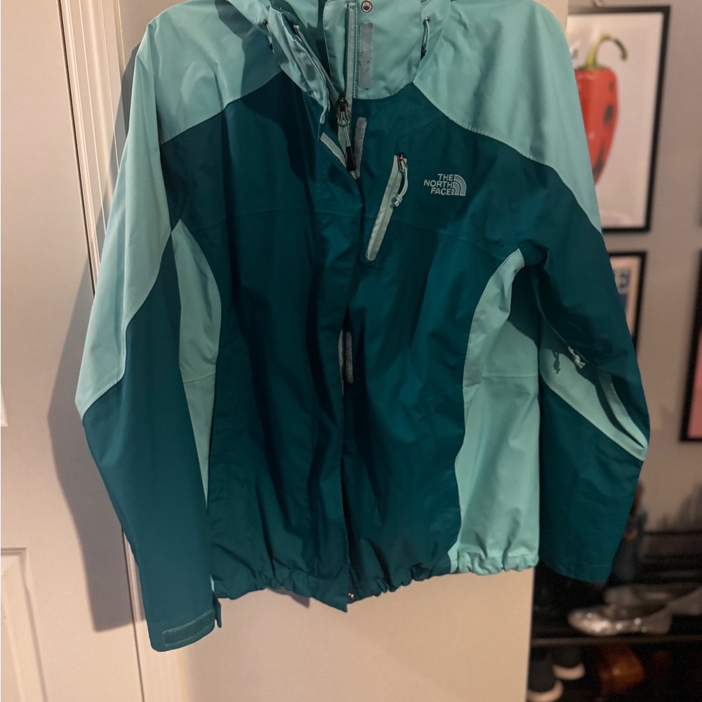 The North Face Turquoise and Light Blue Jacket